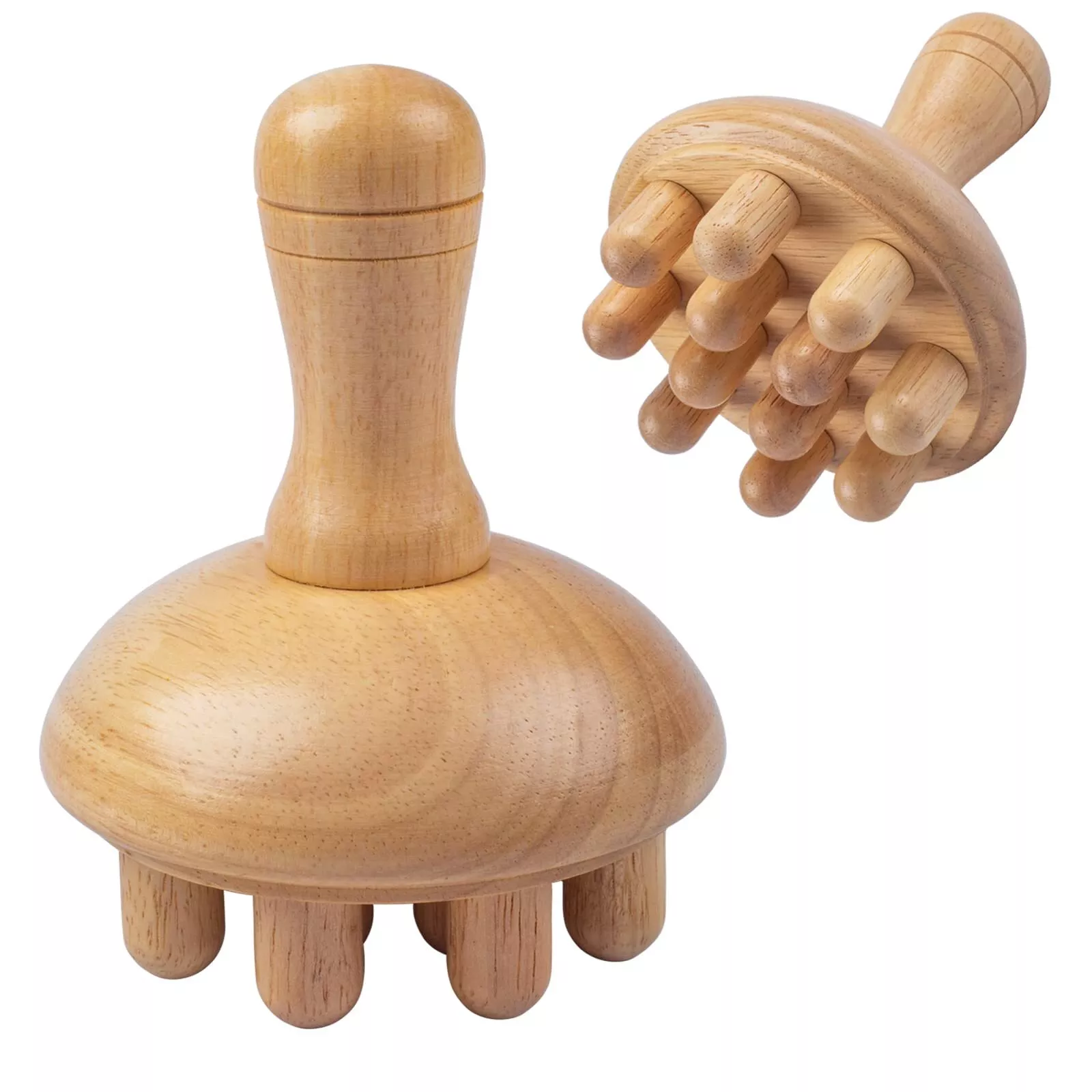 Health Wellness And - Wooden Mushroom Manual Massage Tool Full